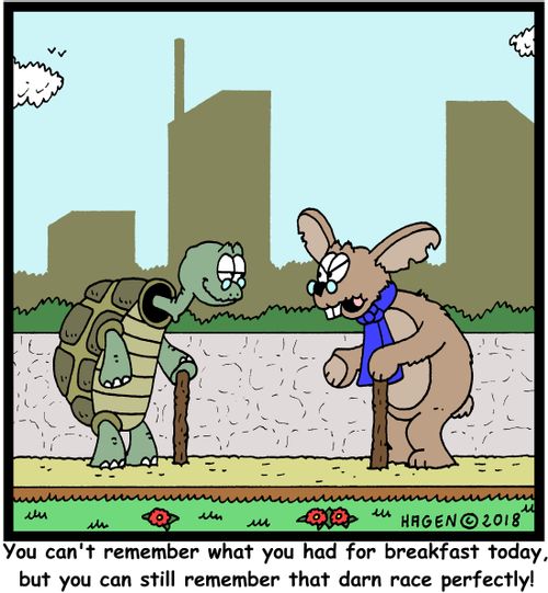 "You can't remember what you had for breakfast today, but you can still remember that darn race perfectly!"