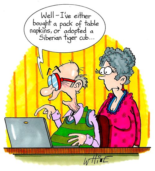 "Well - I've either bought a pack of table napkins, or adopted a Siberian tiger cub..."