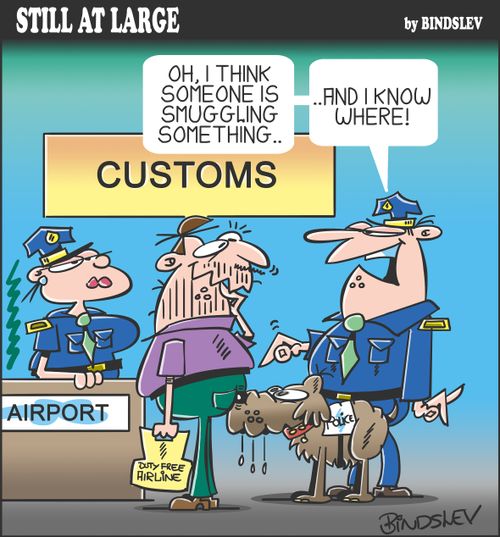 "Oh, I think someone is smuggling something! ..and I know where!"