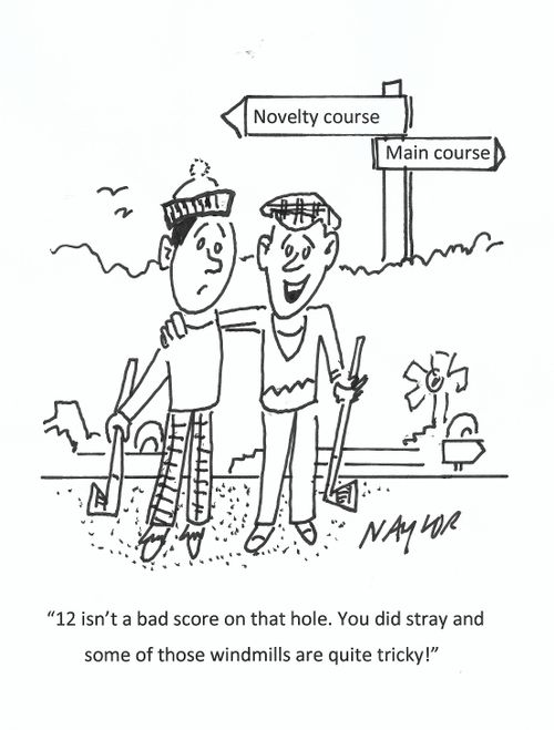 "12 isn't a bad score on the hole. You did stray and some of those windmills are quite tricky!"