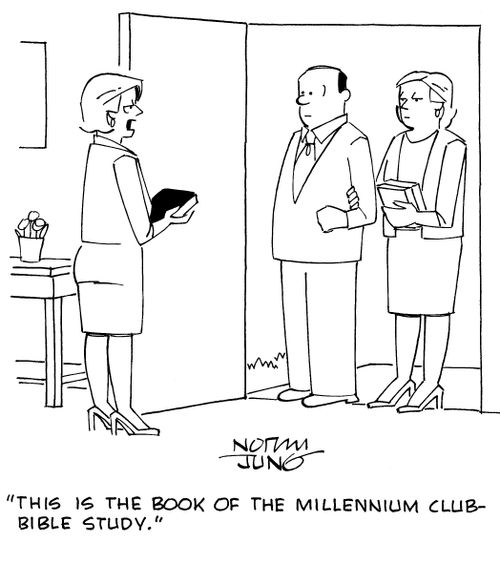 "This is the book of the millennium club - Bible study."