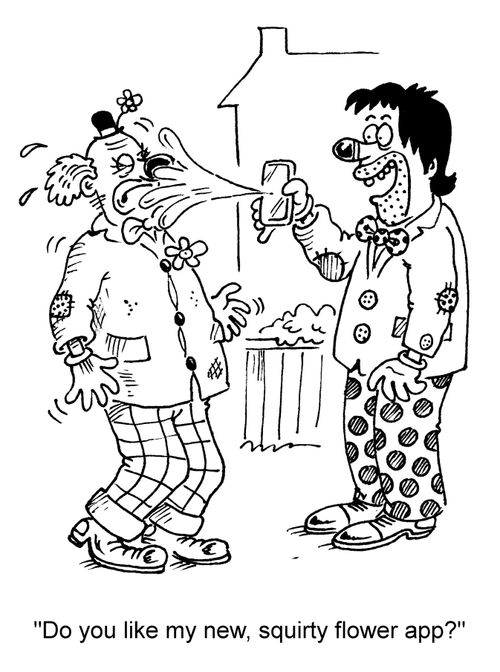 "Do you like my new, squirty flower app?"