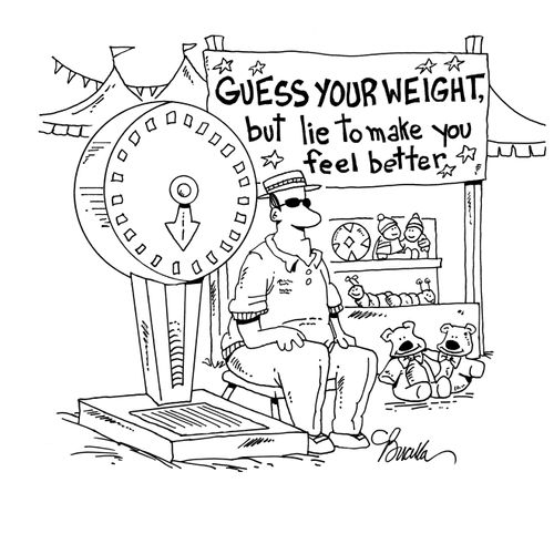 GUESS YOUR WEIGHT, but lie to make you feel better!