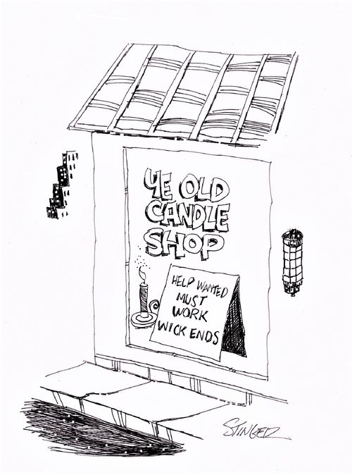 Ye Old Candle Shop:Help Wanted - Must Work Wick Ends