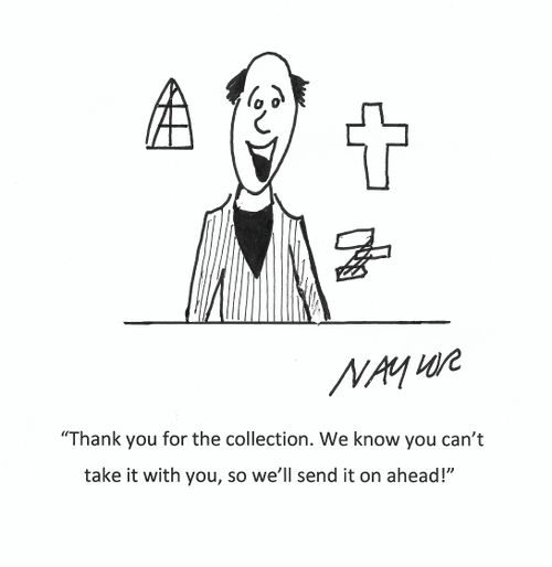 "Thank you for the collection. We know you can't take it with you, so we'll send it on ahead!"