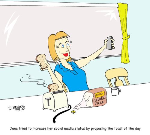 Jane tried to increase her social media status by proposing the toast of the day.