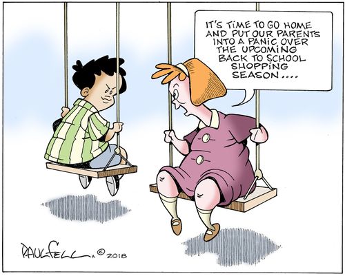 "It's time to go home and put our parents into a panic over the upcoming back to school shopping season..."