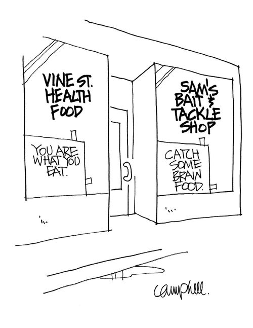 Sam's Bait & Tackle Shop: Catch some brain food.