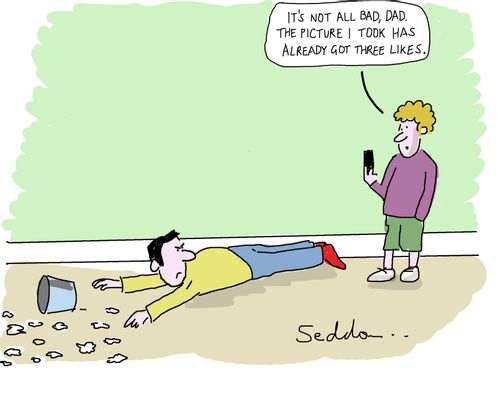 "It`s not all bad, Dad. The picture I took has already got three likes."