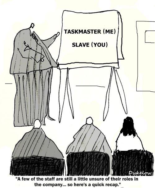 "A few of the staff are still a little unsure of their roles in the company...so here's a quick recap."