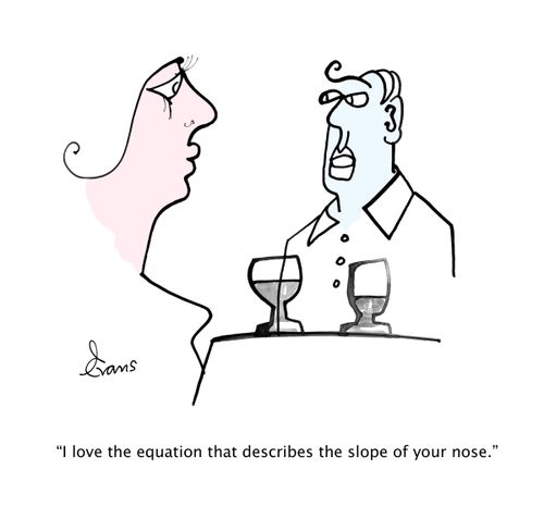"I love the equation that describes the slope of your nose."