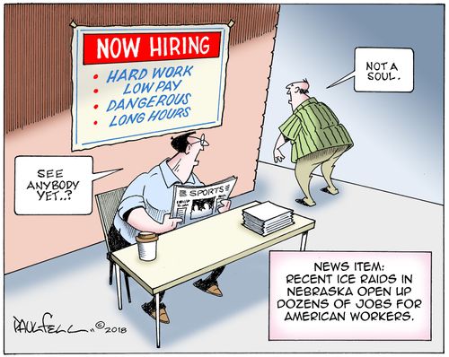 Recent ICE raids in Nebraska open up dozens of jobs for American workers.