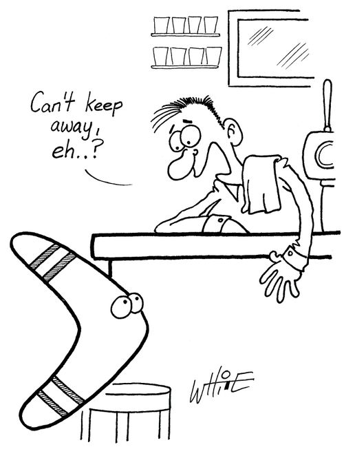 "Can't keep away, eh...?"