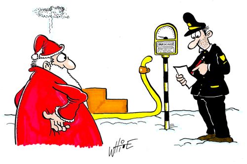 Santa vs traffic warden...