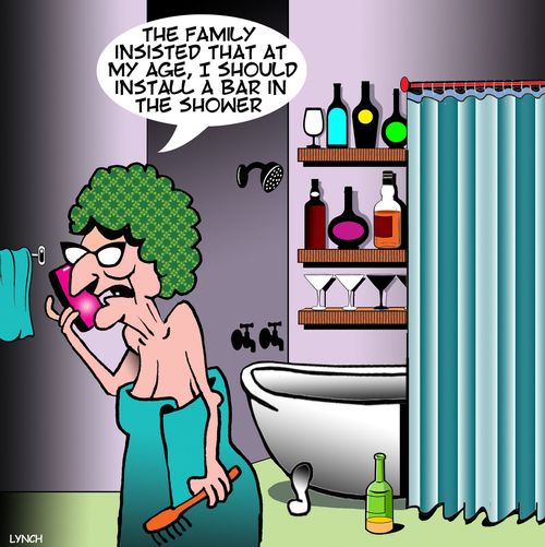 "The family insisted that at my age, I should install a bar in the shower."