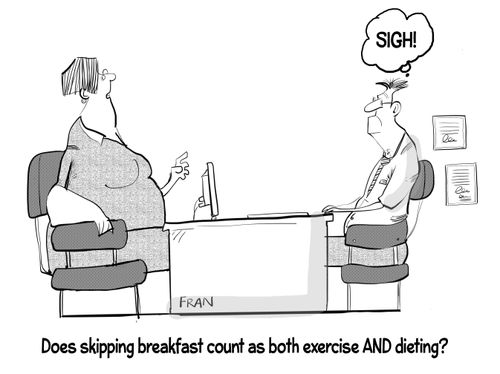 "Does skipping breakfast count as both exercise and dieting?"