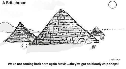 "We're not coming back here again Marvis...they've got no bloody chip shops!"