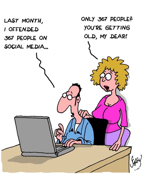 "Last month, I offended 367 people on social media..."