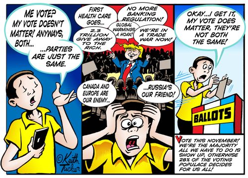 "Okay...I get it, my vote does matter, they're not both the same!"