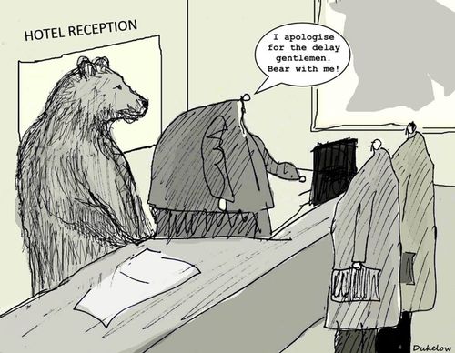"I apologise for the delay gentlemen. Bear with me!"