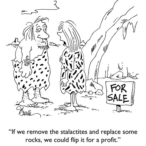 "If we remove the stalactites and replace some rocks, we could flip it for a profit."