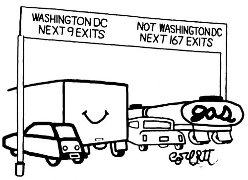 Washing DC, Next 9 Exits . . . NOT Washington DC, Next 167 Exits