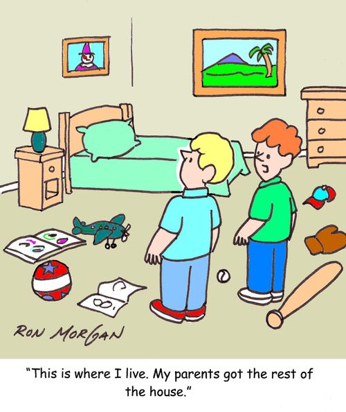 "This is where I live. My parents got the rest of the house."