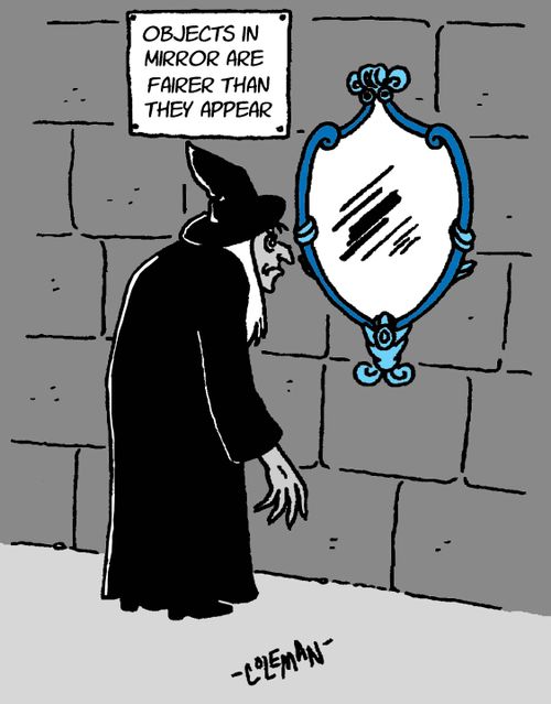 A Witch Consults Her Magic Mirror