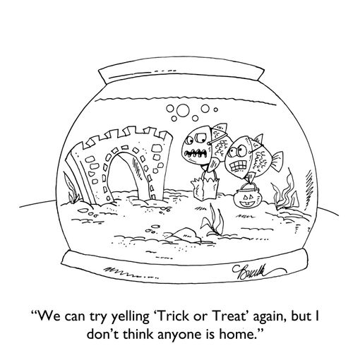 "We can try yelling 'Trick or Treat' again, but I don't think anyone is home."