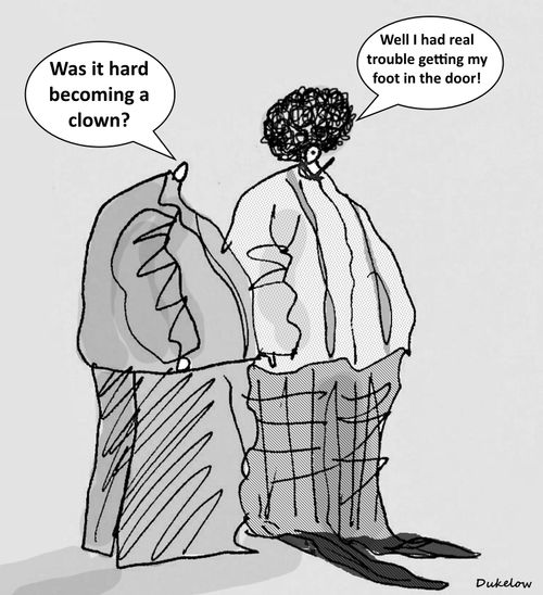 "Was it hard becoming a clown?"