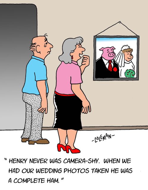 "Henry never was camera-shy. When we had our wedding photos taken he was a complete ham."