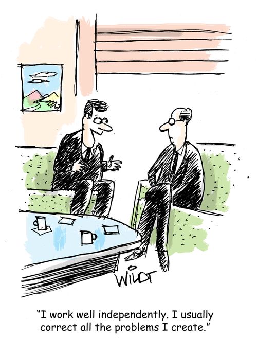 "I work well independently. I usually correct all the problems I create."