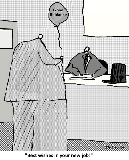 "Best wishes in your new job!"