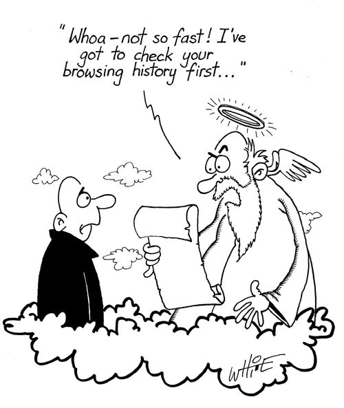 "Whoa - not so fast! I've got to check your browsing history first..."