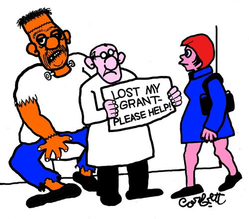 Dr Frankenstein: 'Lost my grant - please help!'