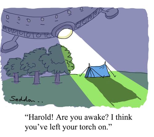 "Harold! Are you awake? I think you've left your torch on."