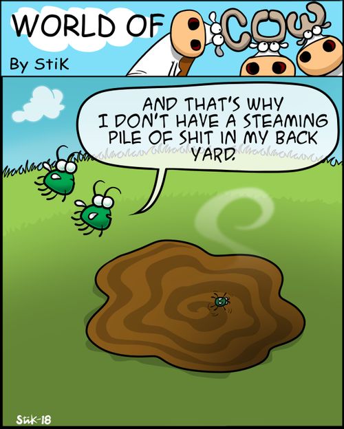 "And that's why I don't have a steaming pile of s**t in my back yard."