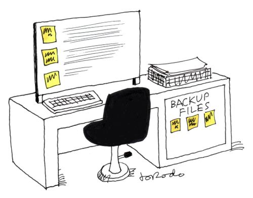 Sticky notes as backup files