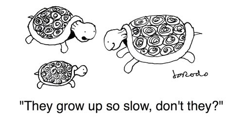 "They grow up so slow, don't they?"