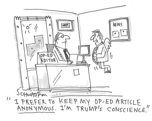 "I prefer to keep my op-ed article anonymous. I'm Trump's conscience."
