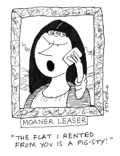 "The flat I rented from you is a pig-sty!"