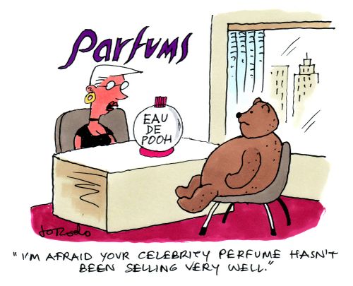 "I'm afraid your celebrity perfume hasn't been selling very well."