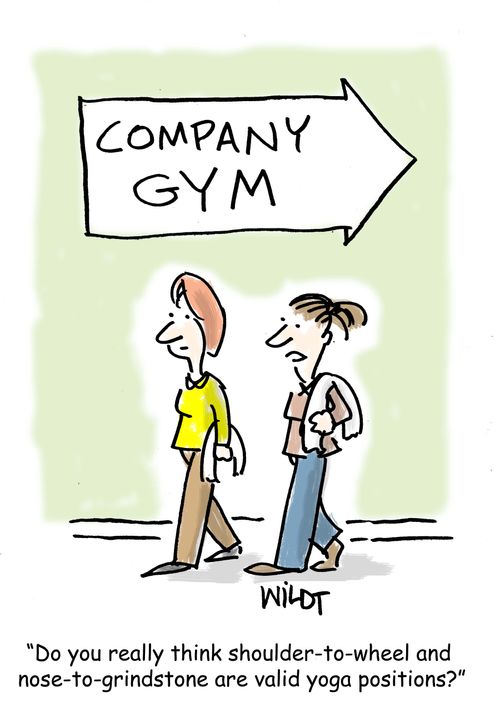 "Do your really think shoulder-to-wheel and nose-to-grindstone are valid yoga positions?"