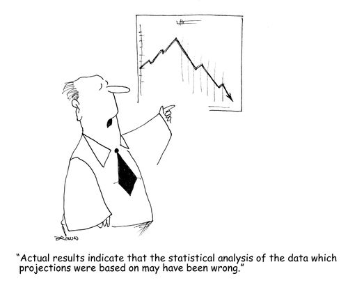 "Actual results indicate that the statistical analysis of the data which projections were based on may have been wrong."
