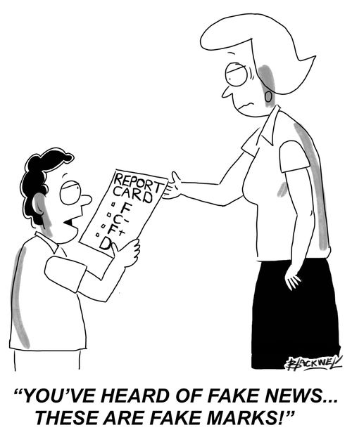 "You've heard of fake news...these are fake marks!"