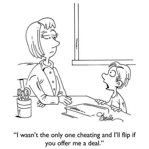"I wasn't the only one cheating and I'll flip if you offer me a deal."