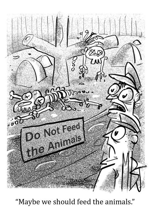"Maybe we should feed the animals."