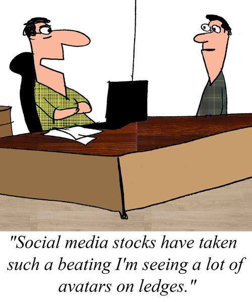 "Social media stocks have taken a beating I'm seeing a lot of avatars on ledges."