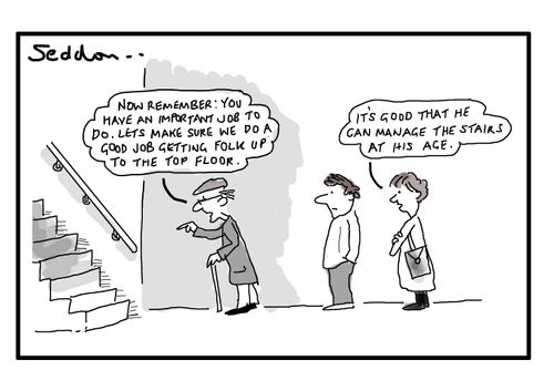 "It's good that he can manage the stairs at his age."