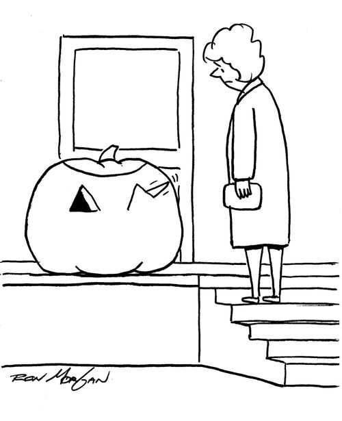 Woman comes home to see pumpkin on her porch being carved from the inside.
